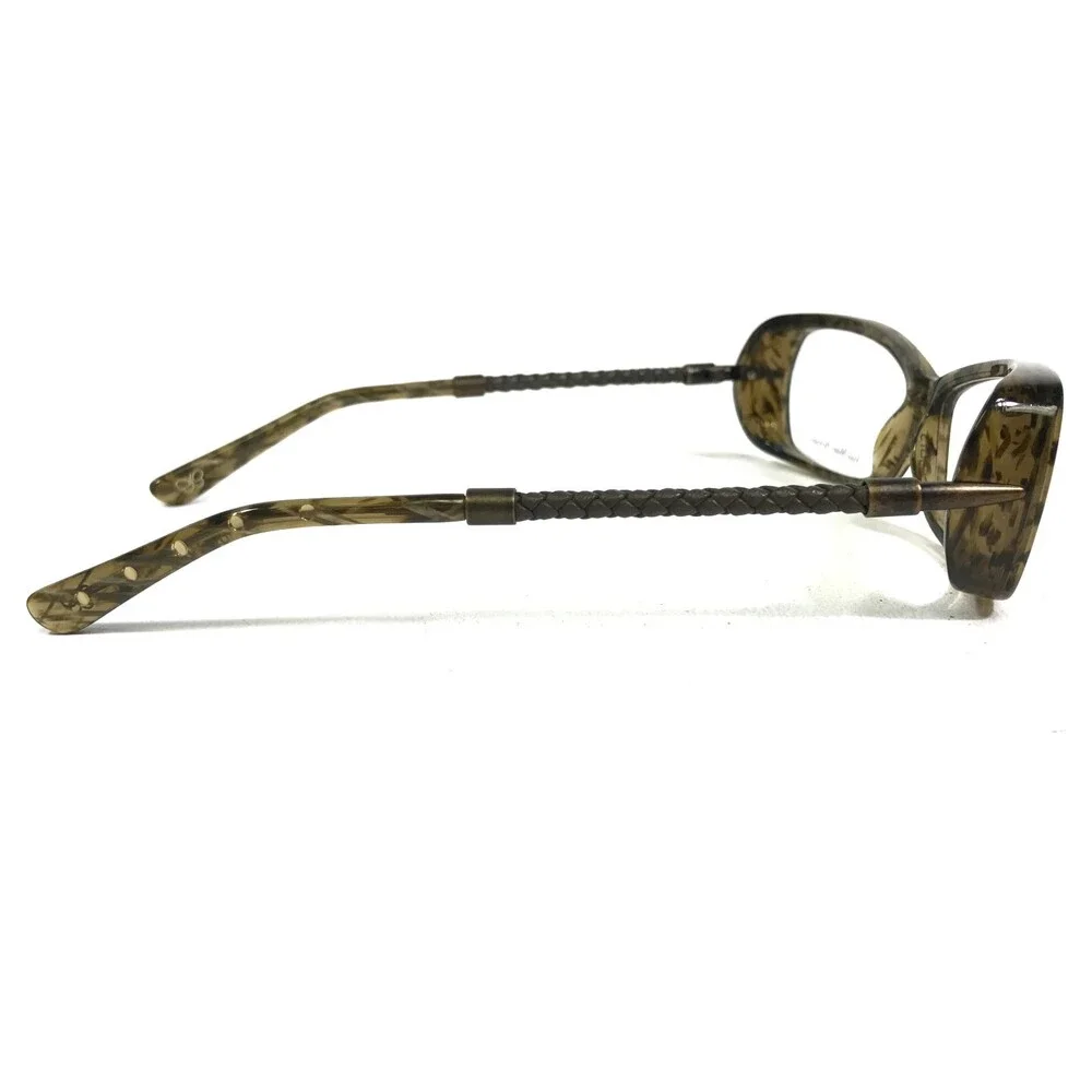Bottega Veneta Eyeglasses Frames BV 97 3V6 Clear Hatched Woven Leather 55-13-130